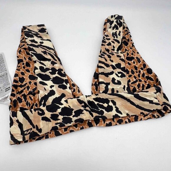 New Billabong Cheetah Print Reversible Bikini Top - Size S - Picture 4 of 5